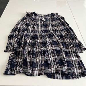 Loft plaid navy dress